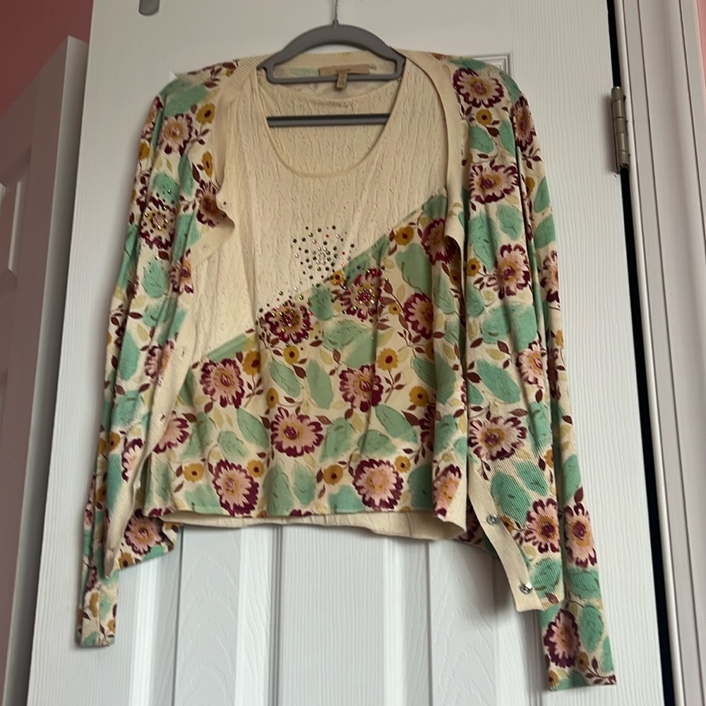 Jacket with sleeveless shirt two piece set